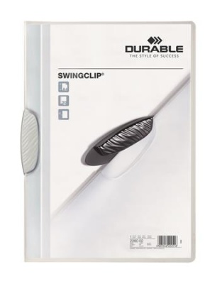 Gyorsfűző, klipes, A4, DURABLE "Swingclip® 30", fehér