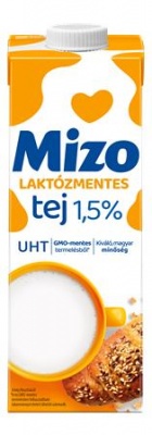 Tartós tej, dobozos, laktózmentes, 1 l, MIZO