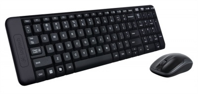 Egér- és billentyűzet készlet, vezeték nélküli, USB, HUN, LOGITECH "MK220", fekete